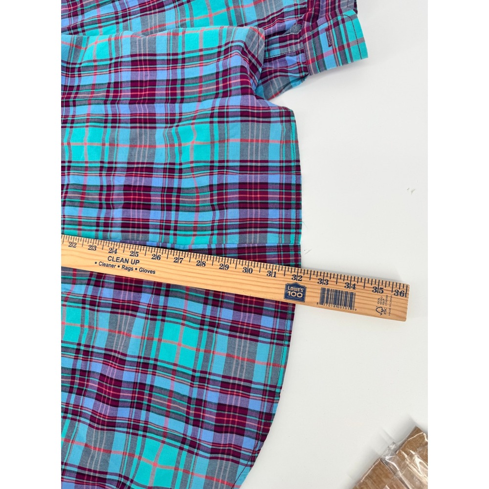 Gap Plaid Lot Shirts Mens XL Multicolor Teal Red Cotton Bundle 2 Pack Button Up - Picture 16 of 16